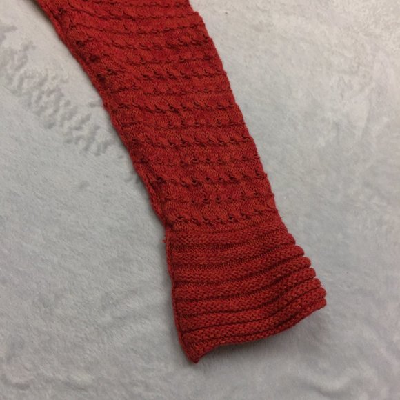 NOMADIC TRADERS Sweater Size S Womans Red Ramie Open Knit Turtleneck Pullover - Picture 10 of 15